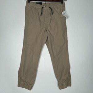 NWT GAP Kids Khaki Elastic Waist Jogger Pants Size Small 6/7 Preppy Neutral